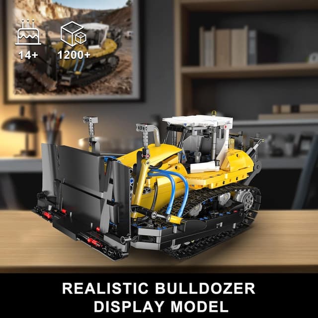 Detalle de Mould King 19019 : ensemble de construction technique Bulldozer à chenilles (1200 pièces)