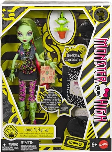 Detalle de Monster High Boo-riginal Creeproduction Venus McFlytrap (con soporte y mascota Chewlian)