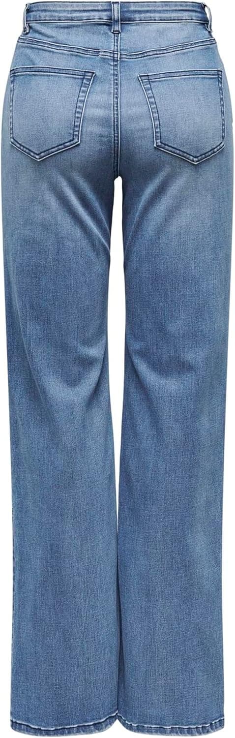 Detalle de ONLY Damen Jeans mit weitem Bein ONLJUICY-WAUW in hoher Taille