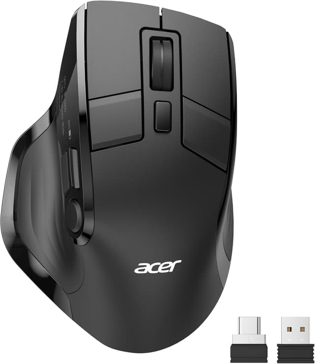 Detalle de Acer Kabellose Maus Tri-Mode 4000 DPI mit OLED für bis zu 4 Geräte (Bluetooth, 2,4 GHz & Kabel)