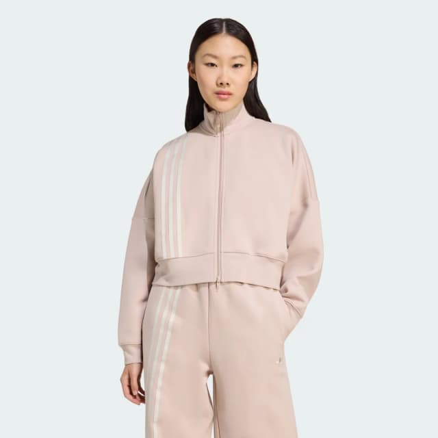 Detalle de Adidas Chaqueta Off Placed 3 Stripes Marrón