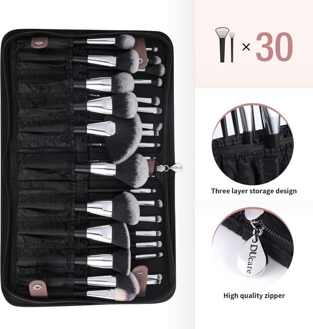 Thumbnail 6 de DUcare Makeup Brushes Organiser Bag (Portable Cosmetic Case) – Brown, 1 piece