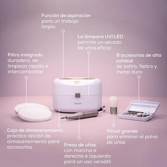 Detalle 2 de Beurer MP 200 StudioNails Pro 💅 Estación de manicura profesional