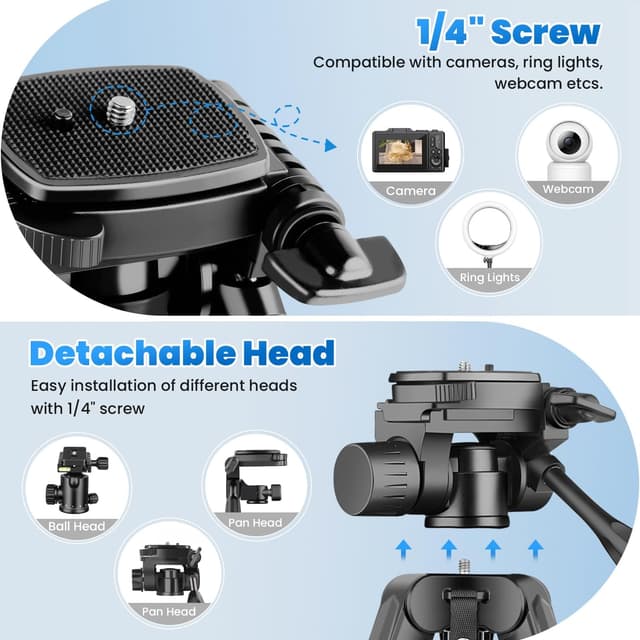 Detalle 2 de JOILCAN 206 cm Kamera-Stativ für Handy 35 cm