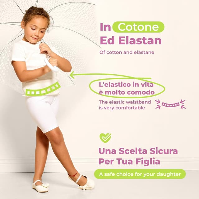 Detalle de Merry Style Leggings Corti Bambina e Ragazza MS10-227