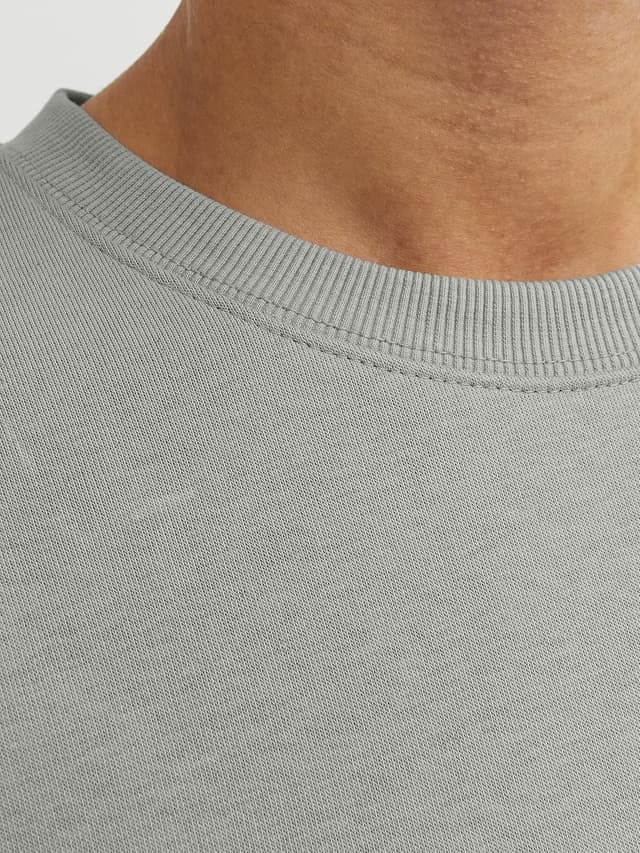 Detalle de Jack & Jones Sweatshirt Plain da uomo in felpa: girocollo e maniche sovrapposte