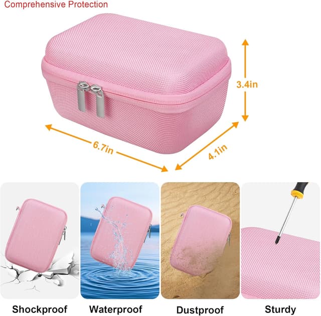 Detalle de Elonbo Carrying Case for Fujifilm X100VI / X100V / X100F / X100S / X-E5 (Pink) hard travel bag