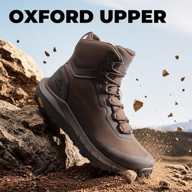 Detalle 2 de NORTIV 8 stivali tattici militari da uomo con suola ammortizzata e cerniera laterale