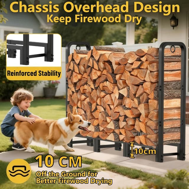 Detalle de AMAGABELI Garden & Home log rack 1.2m