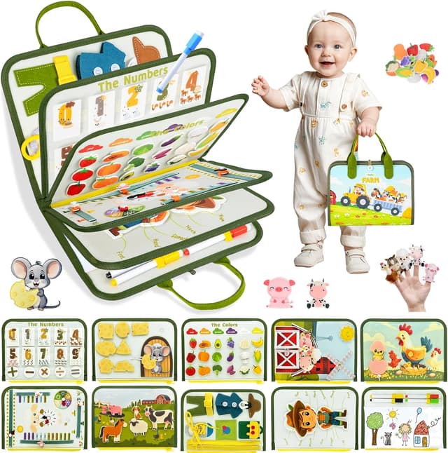 Imagen de Almaxi Busy Board Montessori 10 in 1 per bambini 1–4 anni en OfertitasTOP
