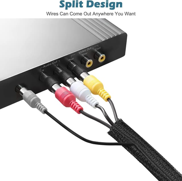 Detalle 2 de Hocerlu flexibler Kabelkanal 16 mm, 6 m – selbstschließend, zuschneidbar für TV, PC & Heimkino (schwarz)