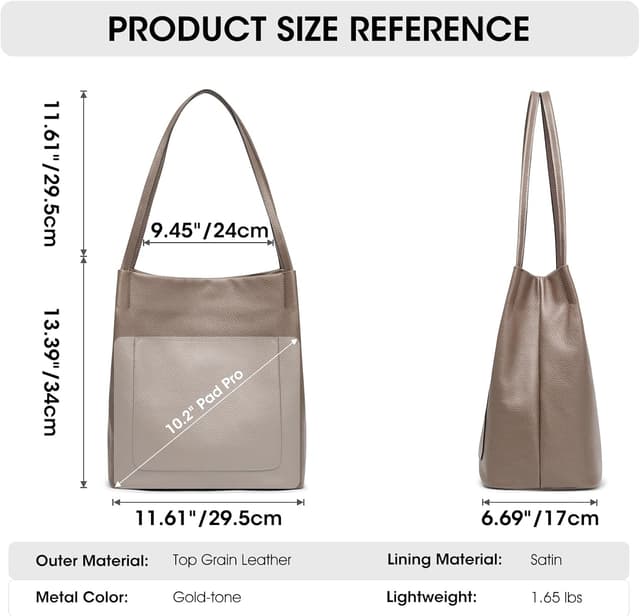 Detalle de Kattee sac fourre-tout en cuir pour femme avec fermeture magnétique