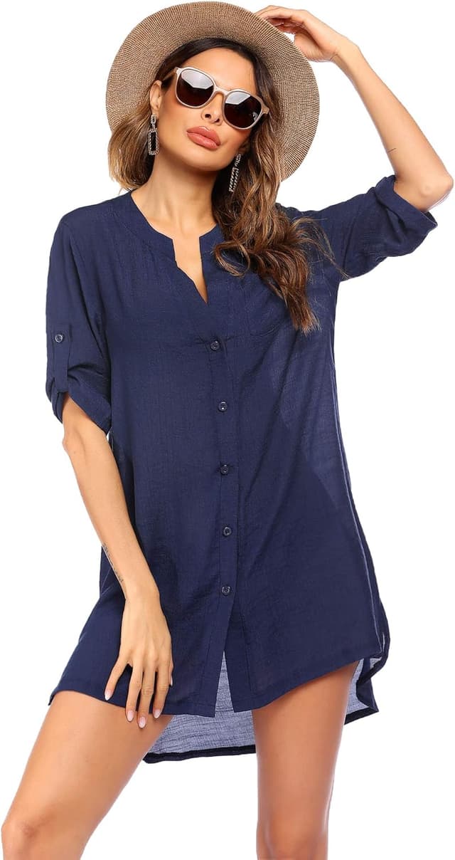 Detalle de Ekouaer cover up de plage femme