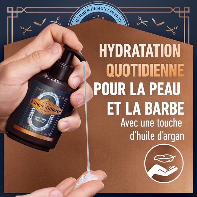 Detalle 2 de King C. Gillette Soin barbe et visage hydratant à la vitamine B3 et huile d’argan, 100 ml