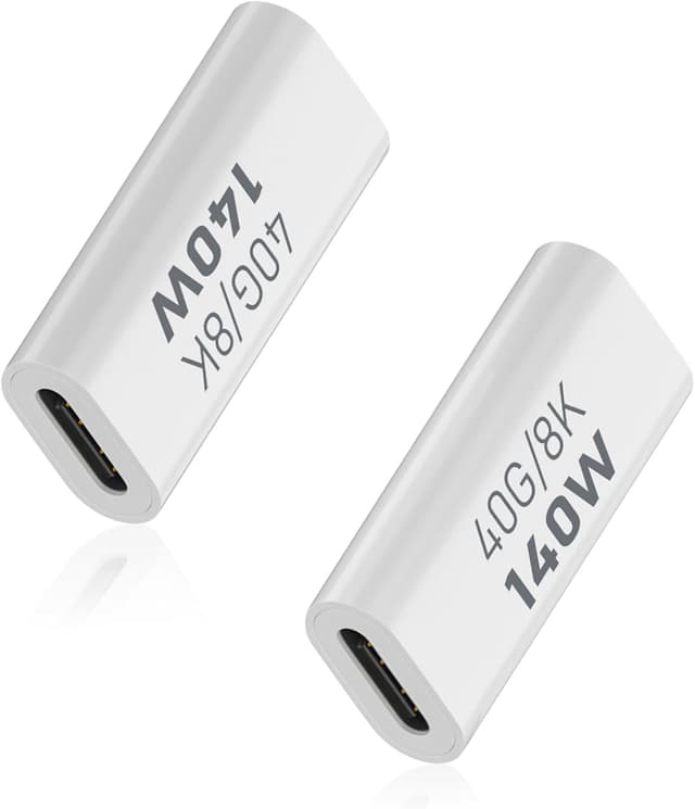 Detalle de Duttek Coupleur USB C 40 Gbps (PD 140W, 8K@60 Hz) USB‑C femelle vers USB‑C femelle — lot de 2