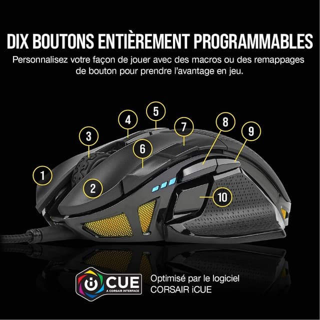 Thumbnail 6 de Corsair Nightsword RGB Souris FPS MOBA Filaires