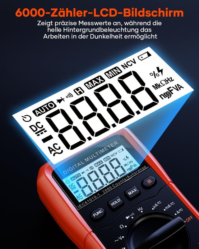 Detalle 2 de Crenova MS8233D Multimeter 6000 Counts