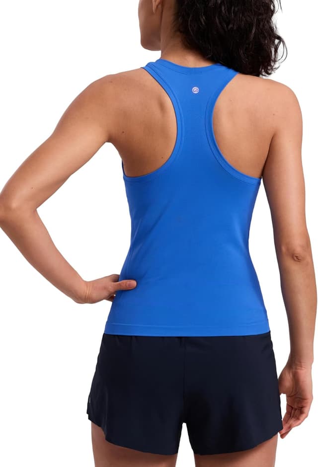 Detalle 2 de CRZ YOGA canotta da donna senza cuciture con collo alto e schiena incrociata per allenamento