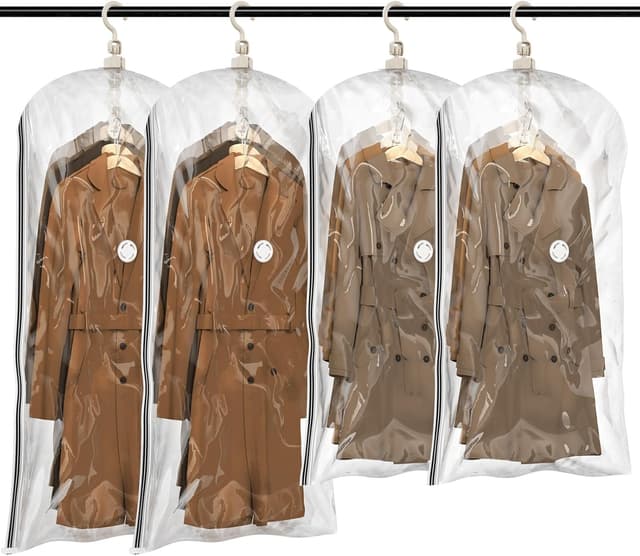 Detalle de TAILI Hängende Vakuumbeutel für Kleidung (4er-Set) mit Kleiderhaken – Vakuumierbeutel zum Platzsparen