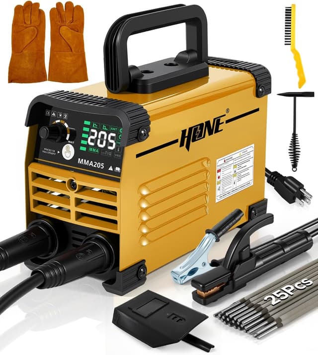 Detalle de HONE Stick Welder (Upgraded 205Amp Mini) 110V with Lift TIG, Hot Start & Anti-Stick, 25 Rods Included