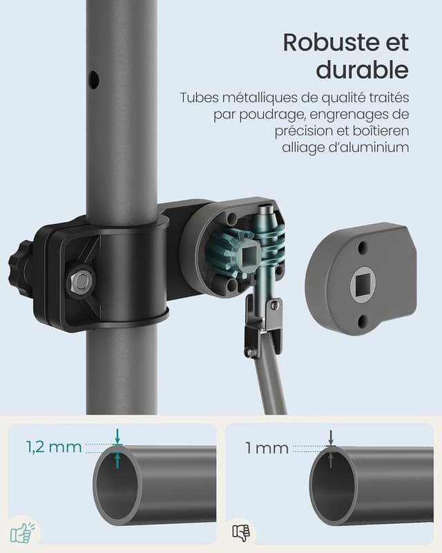 Detalle 2 de SONGMICS Store banne rétractable manuel GSA302QZ01 (300 x 120 cm) bleu et blanc