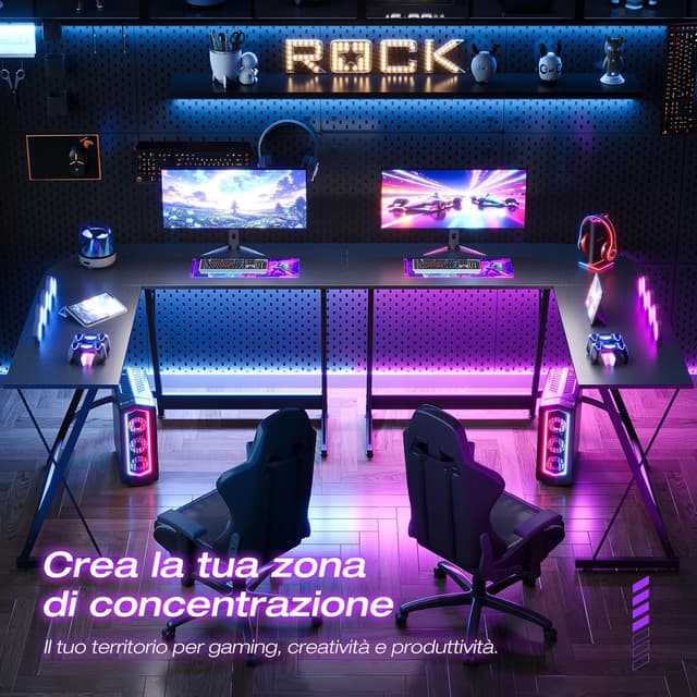 Thumbnail 6 de ODK Scrivania Gaming angolare 120x120 cm