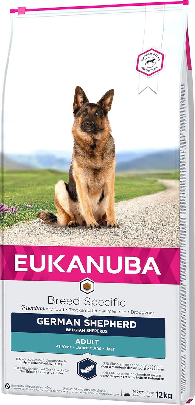 Detalle de Eukanuba Breed Specific Deutscher Schäferhund Trockenfutter mit Huhn (ab 1 Jahr), 12 kg