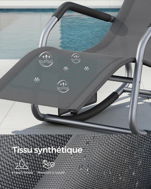 Thumbnail 6 de SONGMICS Fauteuil à Bascule Gris GCB230GZ02