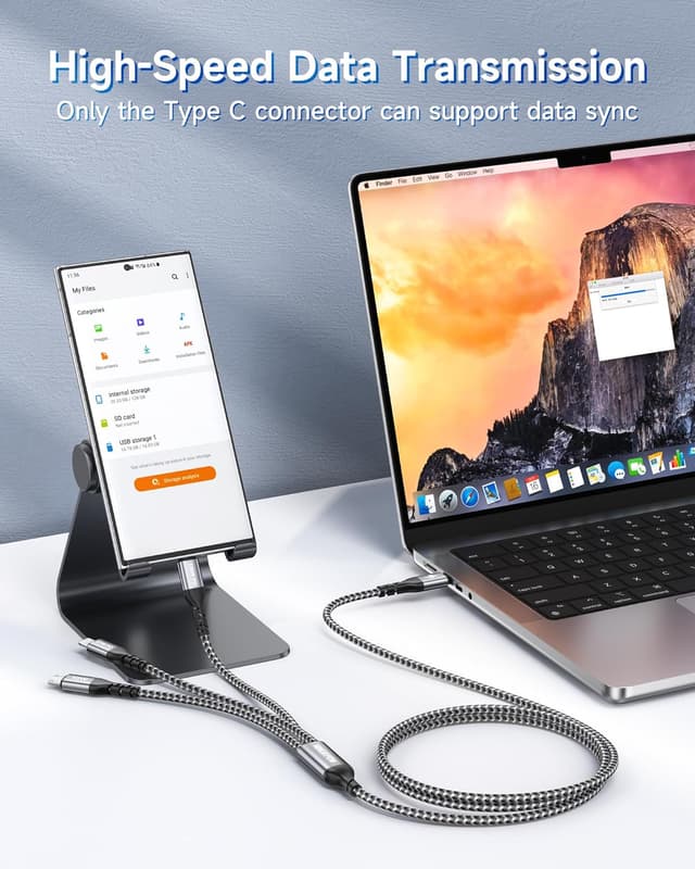 Thumbnail 5 de NINGKPOW 100W Multi USB‑C 3‑in‑1 Charging Cable 2M