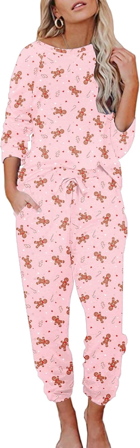Detalle 2 de Ekouaer Damen Schlafanzug Lang – weiches Pyjama-Set mit Taschen, Zweiteiler (S–XXL)