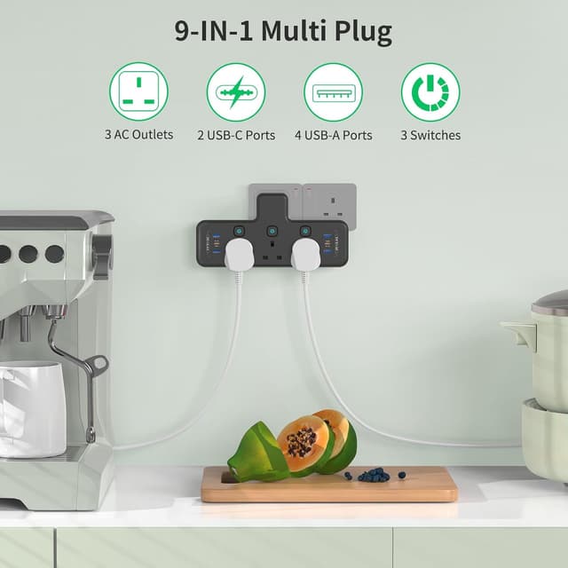 Detalle 2 de PD40W 9‑in‑1 USB‑C Multi Plug Adapter ⚡