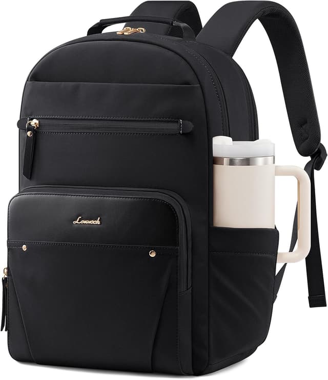 Detalle de LOVEVOOK Laptop Rucksack Damen 15,6 Zoll Wasserdicht Schwarz