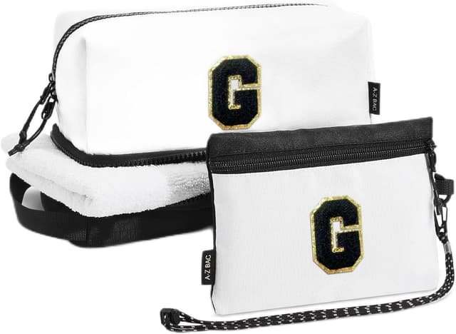 Detalle de A-Z BAG beauty case da viaggio con organizer e porta passaporto RFID – Nero