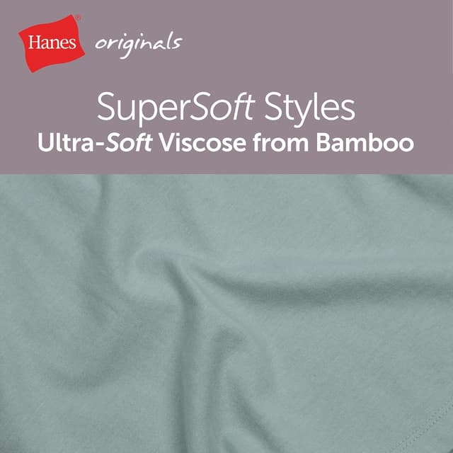 Detalle de Hanes Women’s Pajamas Set (Comfywear) — SupertSoft T-Shirt & Sleep Shorts