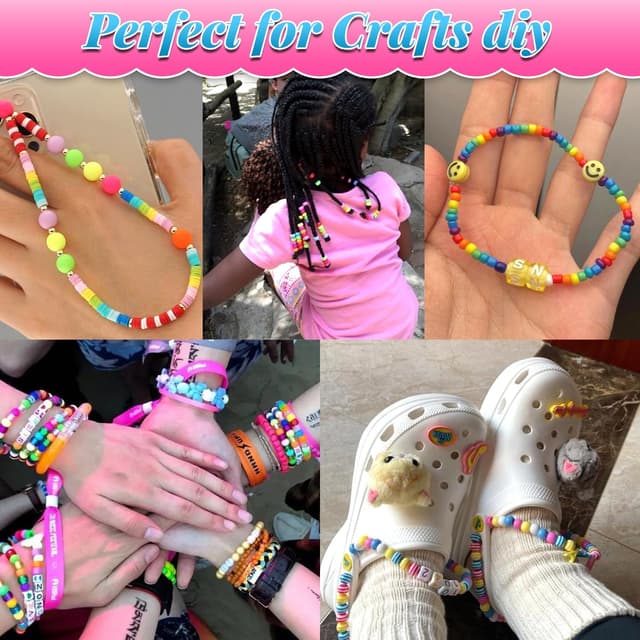 Detalle 2 de AIPRIDY 3600-Piece Girls Bracelet Making Kit (Unicorn/Mermaid Theme) DIY Jewelry Crafts