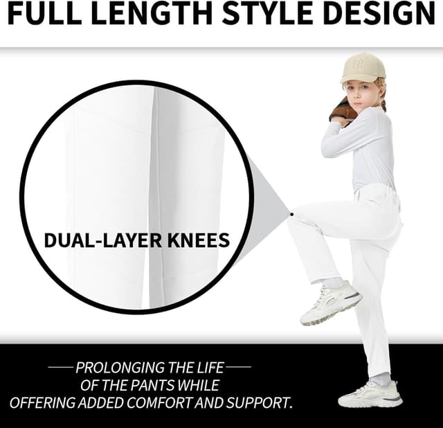 Detalle de QBK Youth Baseball Pants for Ages 2T–17 (Toddler to Youth)