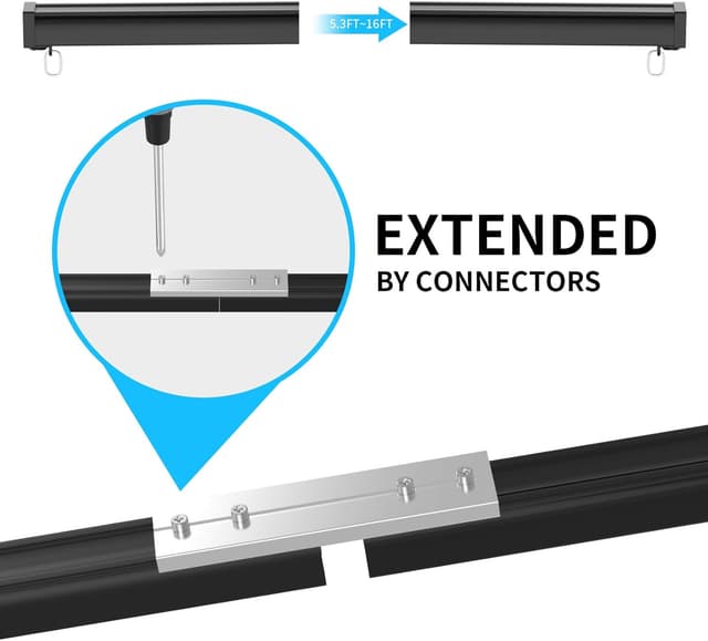 Detalle de Rail de rideau plafond et mural YLNANMI en aluminium, 3,23 m – coulissant silencieux et facile à installer