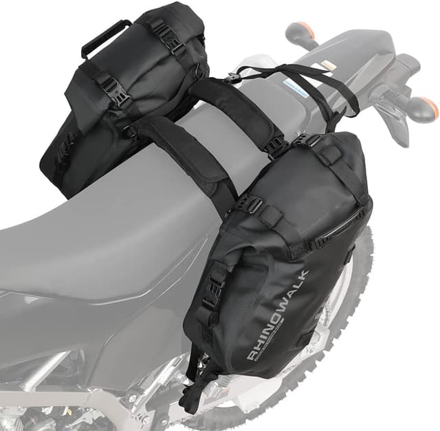 Thumbnail 6 de Rhinowalk Waterproof Motorcycle Saddle Bags 18L (9L x 2) – Anti-vibration side panniers, roll-up design