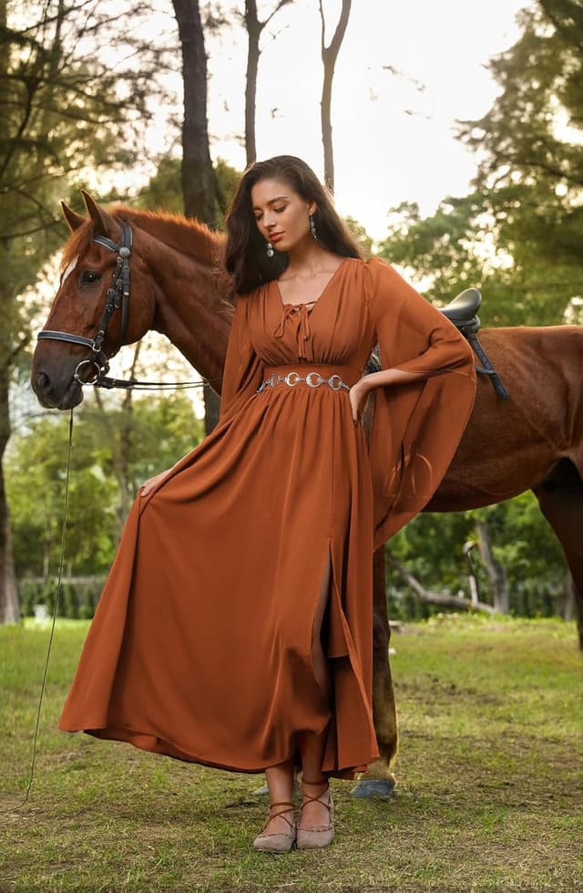 Thumbnail 3 de SCARLET DARKNESS Abito rinascimentale donna manica 3/4 📷