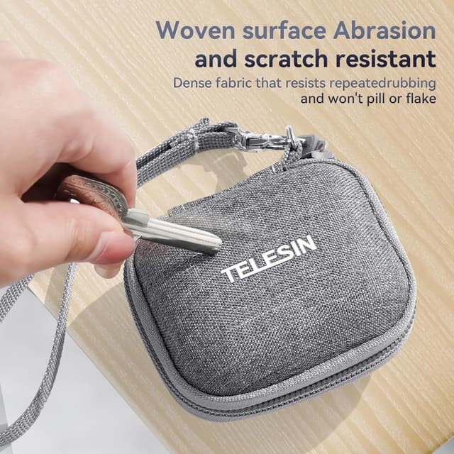 Detalle de TELESIN Mini-Tasche für Actionkameras (kleines Etui) für GoPro Hero 13/12/11/10/9, Insta360 GO 3/GO 2, DJI Osmo Action 4/3