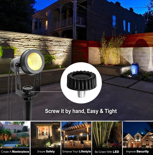 Detalle 2 de ECOWHO Garden spot lights 2 pack, 3m cable