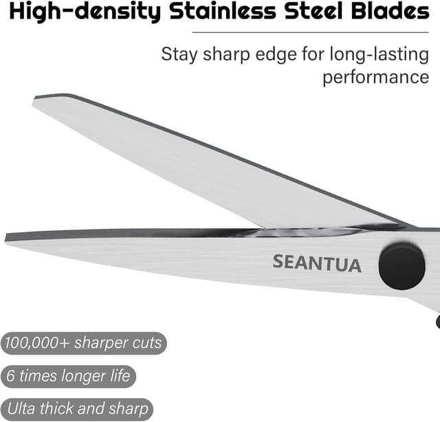 Detalle de Scissors 3 Pack – 8 inch multipurpose heavy-duty stainless steel scissors with easy-grip handles