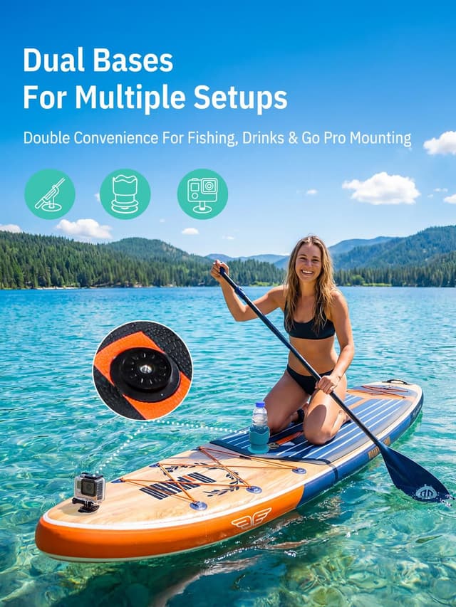 Detalle de Niphean (Extra Large) Inflatable Paddle Board (SUP) for 2–3 People, 500+ lbs Capacity + Accessories