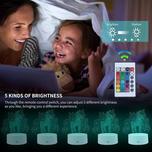 Thumbnail 4 de UneedMe Regali unicorno lampada 3D 16 colori