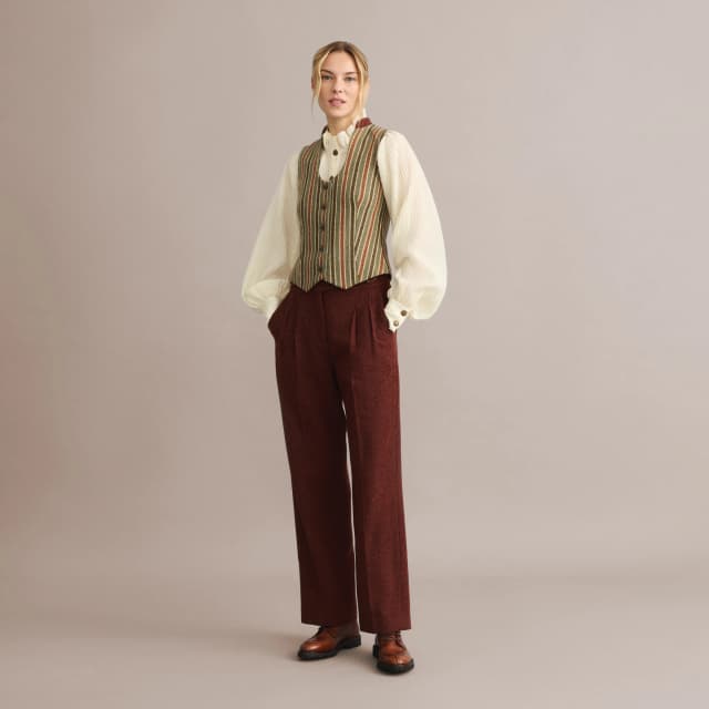 Detalle de Verhunt Chaleco corto de rayas de lana