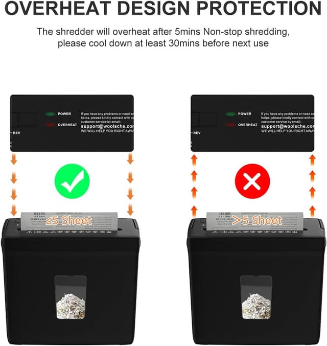 Thumbnail 4 de Woolsche P-4 5-Sheet Desktop Paper Shredder ๐