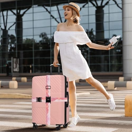 Thumbnail 6 de Sangles pour valises, lot de 1, rose ⚙