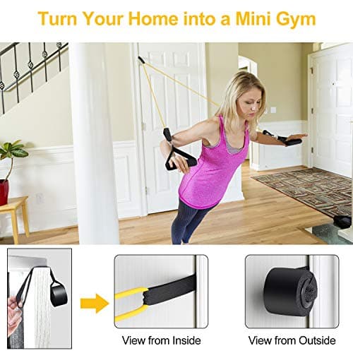 Detalle de JATEKA gomas elásticas para musculación 150 lb (12 piezas) con 5 niveles de resistencia