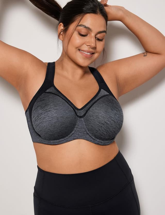 Detalle 1 de SYROKAN Women’s High Impact Sports Bra with Underwire, Racerback and Padded Cups