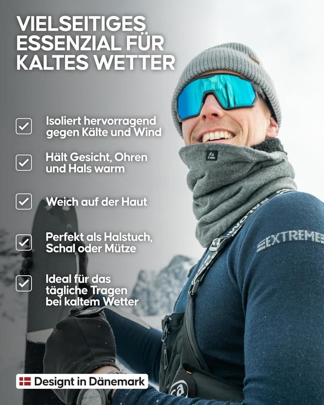 Thumbnail 2 de DANISH ENDURANCE Merino Schlauchschal 80% Wolle 🧣